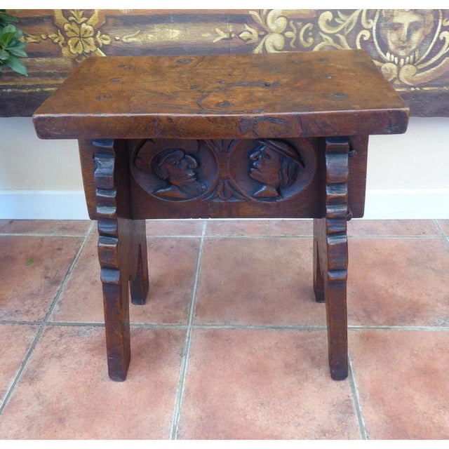 Antique Victorian English Country Elm Stool, 1890 For Sale - Image 12 of 18