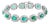 10 Carat Natural Brazilian Emerald & Diamond Tennis Bracelet 14 Karat Gold For Sale