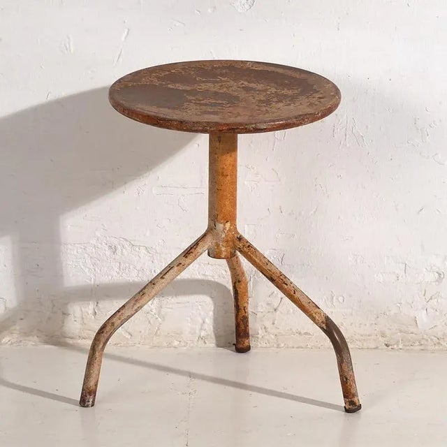 Industrial Style Metal Stool, 1950 For Sale - Image 6 of 6