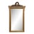 19th Century French Louis XVI Gilded Mirror With Floral Wreath Crest For Sale