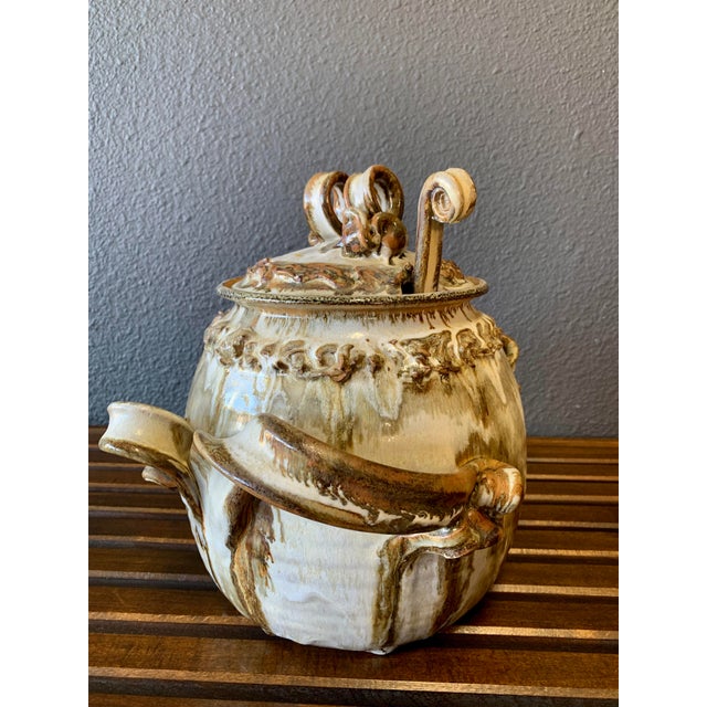 Mid 20th Century Abstract Stoneware Tureen With Ladle For Sale - Image 10 of 13