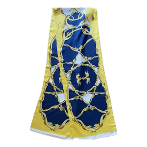 Hermès Silk Maxi Twilly Yellow & Blue