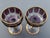 Glass Early 1900s Moser Czech Bohemian Amethyst Paneled Cabochon 24k Champagne Coupes - A Pair For Sale - Image 7 of 8