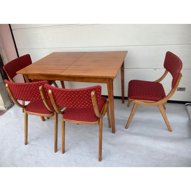 Wood Table & 4 Chairs by Zakłady Mebli Giętych Radomsko, 1960s, Set of 5 For Sale - Image 7 of 18
