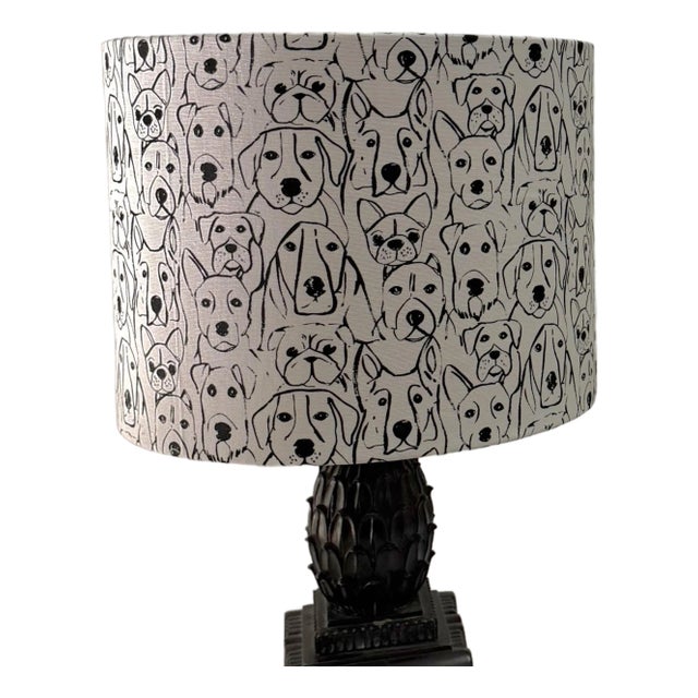 Canine Print Drum Lampshade For Sale