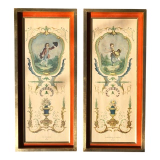 Neoclassical Framed Lithograph Prints - a Pair For Sale