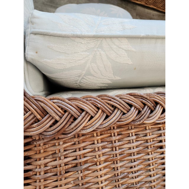 Late 20th Century Michael Taylor Style Wicker Rattan Armchair For Sale - Image 17 of 17