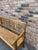 This is a 19th Century Oak English Elmwood Bench. It is a long substantial hall bench perfect for an entryway or living...