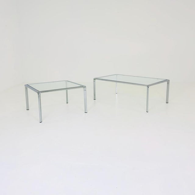 Mid-Century Modern Italian Bauhaus Rectangular Coffee Table in Chrome and Glass, 1980s For Sale - Image 14 of 16