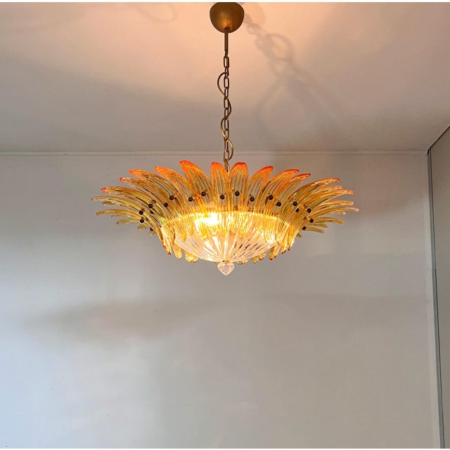 Murano Pendant Light in Amber Glasses, 1990s For Sale - Image 10 of 16