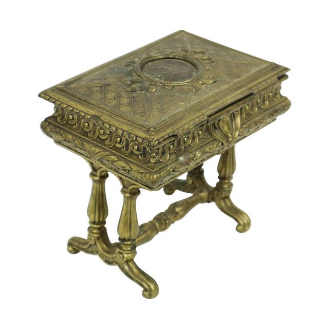 Antique Jewelry Box in Bronze-Colored Metal, France, 1890s For Sale - Image 6 of 18