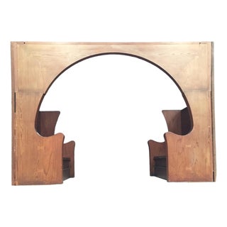 Early 20th Century Victorian Redwood Inglenook With Archway & Built-in Benches For Sale