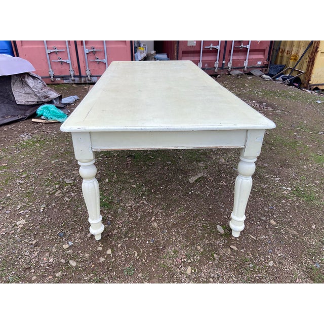 This Antique Rustic Pine Farmhouse Shabby Chick Dining Room Kitchen Table is a one-of-a-kind piece with a rustic and...