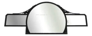 Art Deco Mirror with Faceted Cut Glass in Steel Frame, 1930s