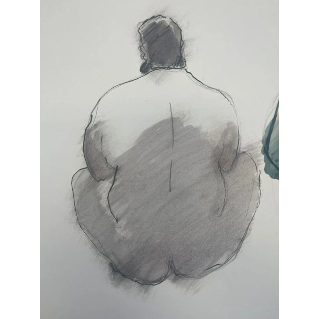 1970s Vintage Signed Abstract Male Nude Portrait Painting For Sale - Image 5 of 6