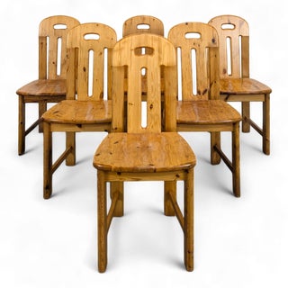 Chalet-Style Pine Chairs, 1980s, Set of 6 For Sale