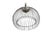 Mid 20th century chrome bird cage style swag / pendant light. Round cage form with curled in lower edge. Missing globe...