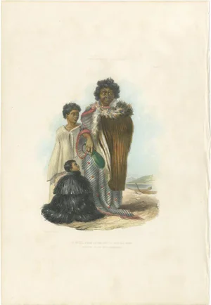 George French Angas, Te Mutu with His Sons, 1847, Paper
