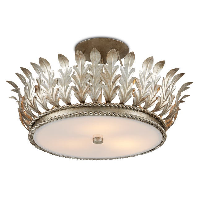 Traditional Currey & Company Biddulph Champagne Semi-Flush For Sale - Image 3 of 6