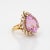 Modern Late 20th Century Kurt Wayne Kunzite 2.72ct Diamond Ring Vintage 18k Yellow Gold Cocktail size 6.75 For Sale - Image 3 of 7