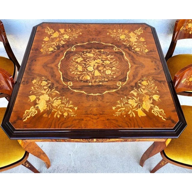 Notturno Intariso Casino Game Table Chairs Italian For Sale - Image 4 of 12