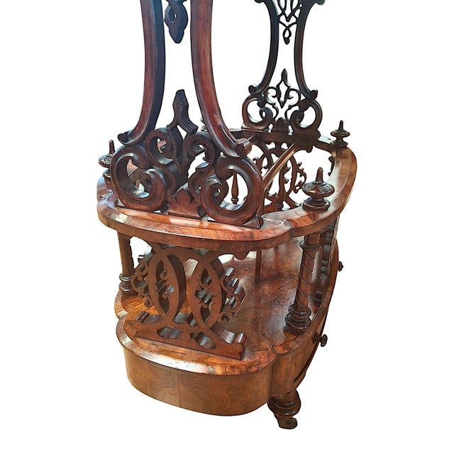Antique Victorian Rosewood Canterbury Whatnot & Side Table With Drawer For Sale - Image 9 of 11
