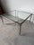 Vintage Italian Hollywood Regency Maison Jansen-Style Steel & Brass Coffee Table With Glass Top For Sale - Image 11 of 13