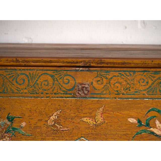 Antique Chinese Painted Trunk in Elm, 1900 For Sale - Image 11 of 13