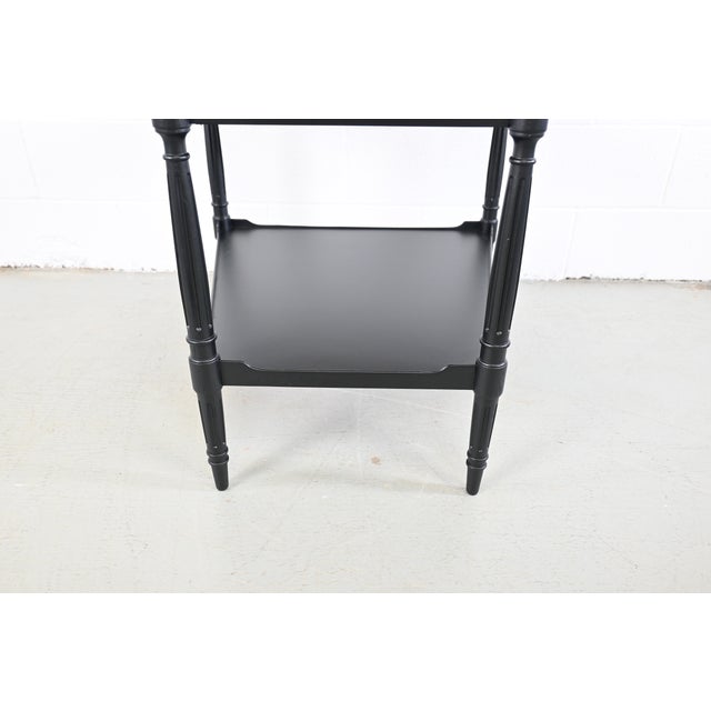 Heritage Furniture French Regency Black Lacquered Wedge Table For Sale - Image 9 of 13