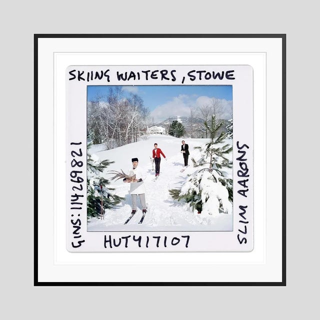 Modern 2020s Skiing Waiters Slide 1962 by Slim Aarons Framed C-Print For Sale - Image 3 of 3