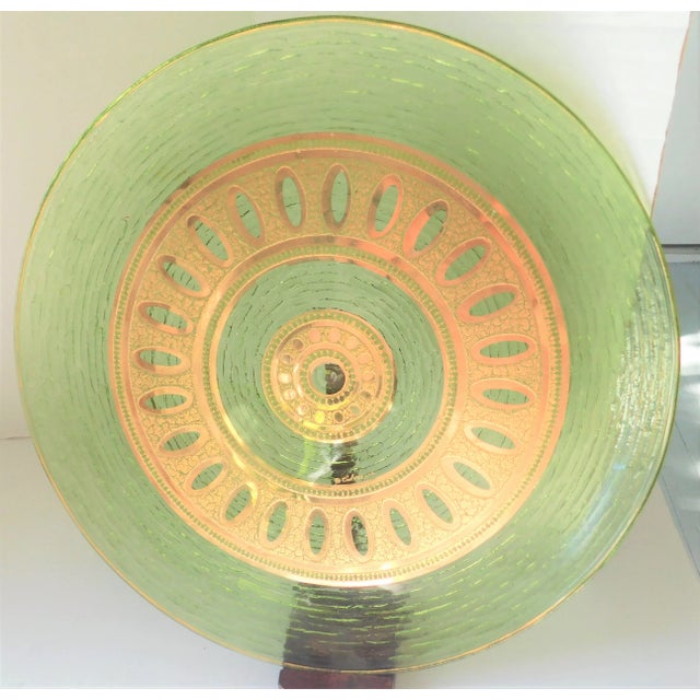 Mid Century 1960s Culver 22k Valencia Green Charger/Serving Platter For Sale - Image 9 of 10
