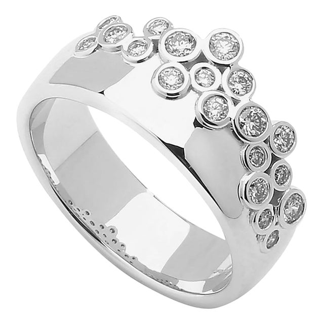 Syna White Gold Band with Diamonds For Sale
