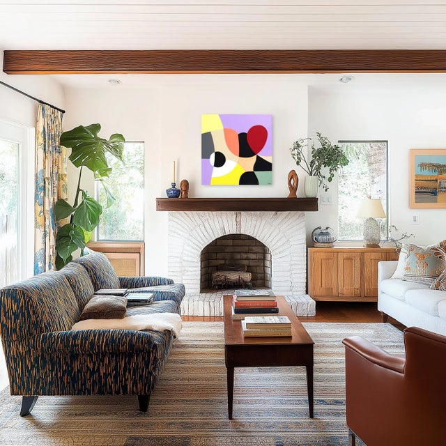 Purple Intesa 4 - Abstract Vibrant Colorful Geometric Art on Canvas Original Artwork by Federico Pinto Schmid For Sale - Image 8 of 9