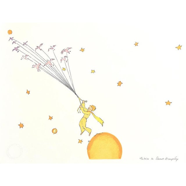 Modern Antoine de Saint-Exupéry, The Little Prince and the Planet, Lithograph For Sale - Image 3 of 3
