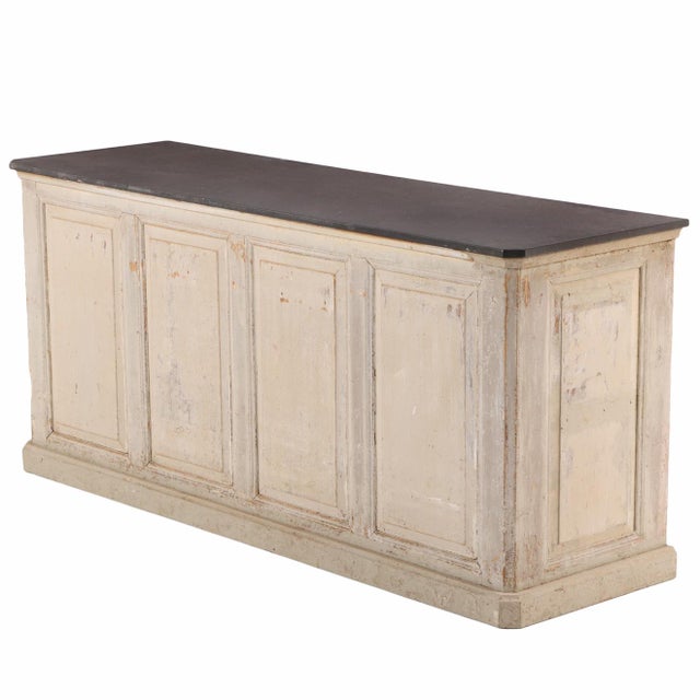 Wood French Painted Counter With Belgian Bluestone Top, C 1880 For Sale - Image 7 of 7