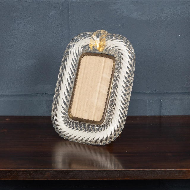 20th Century Italian Venetian Glass Photograph Frame attributable to Barovier & Toso., 1950s For Sale - Image 13 of 14