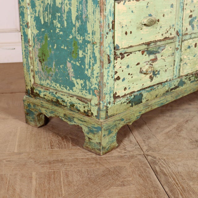 Brown English Painted Dresser Base For Sale - Image 8 of 13