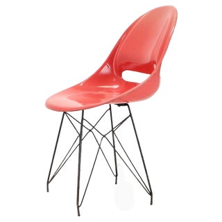Mid-Century Red Design Fiberglass Dining Chairs by M. Navratil, 1960s For Sale