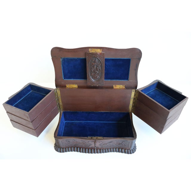 19th Century Antique Black Forest Jewelry Box in Fruitwood, 1880 For Sale - Image 5 of 18