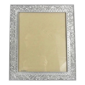 Vintage Rectangular Pewter Picture Frame 8 X 10 Large Heavy Seagull Canada Floral