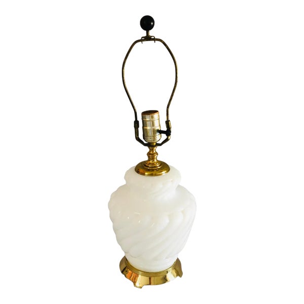 Vintage Milk Glass Table Lamp | Chairish