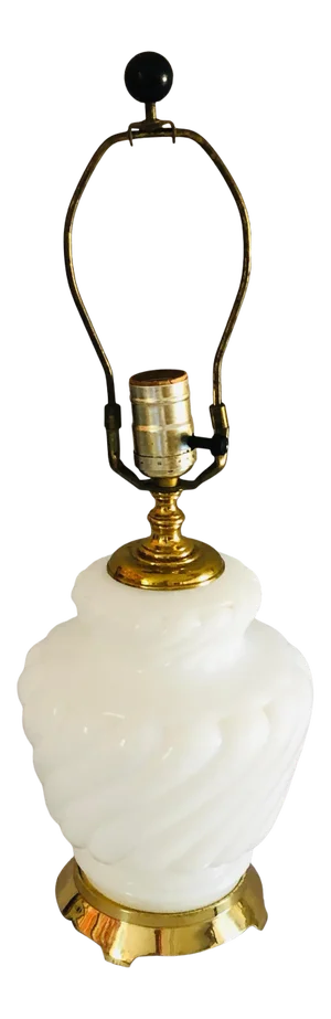 Vintage Milk Glass Table Lamp
