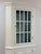 19th Century Antique Painted White Corner China Cabinet Pane Glass Door 1800s Display Cabinet For Sale - Image 5 of 18