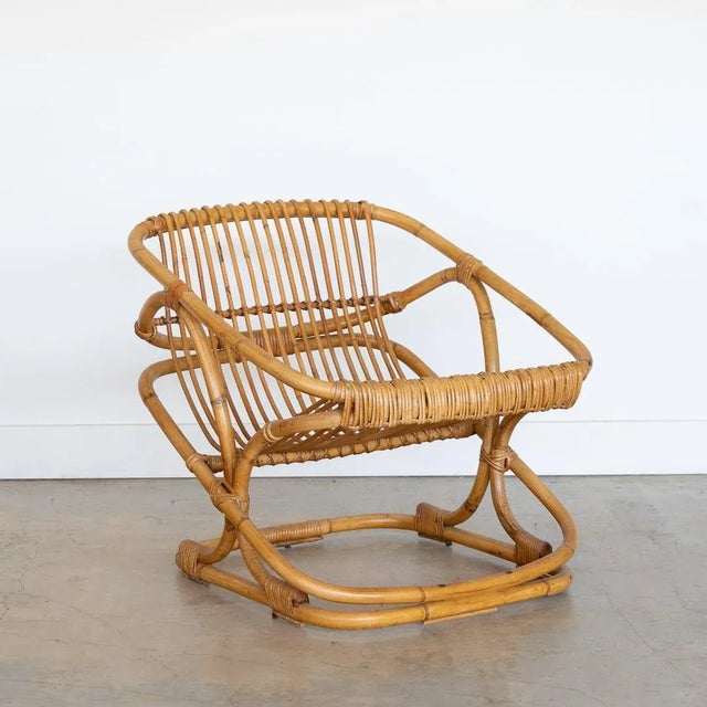 1960s Pair of Italian Rattan Bucket Chairs For Sale - Image 4 of 11