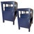 Stanley Furniture Pair of Stanley Furniture Two-Drawer Navy Blue Lacquer Nightstands For Sale - Image 4 of 9
