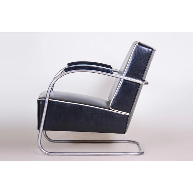 Bauhaus Bauhaus Chrome & Leather Armchair attributed to Mücke-Melder, 1930s For Sale - Image 3 of 13