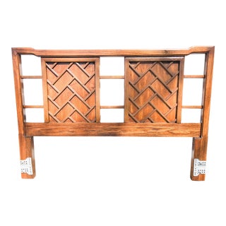 Chinese Chippendale Style Queen Headboard For Sale