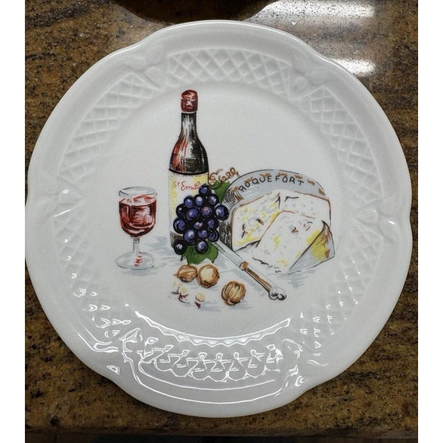 French 1990s Philippe Deshoulières “Edition Louiroux” French Porcelain Dessert Plates – Set of 6 For Sale - Image 3 of 8