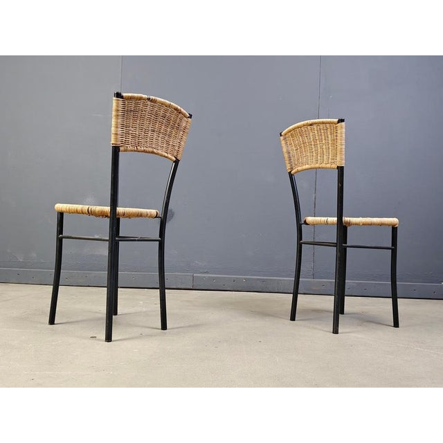 Vintage Wicker Dining Chairs, 1980s, Set of 4 For Sale - Image 4 of 12