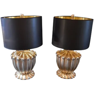 White Gold Bryan Cox Lamps - a Pair